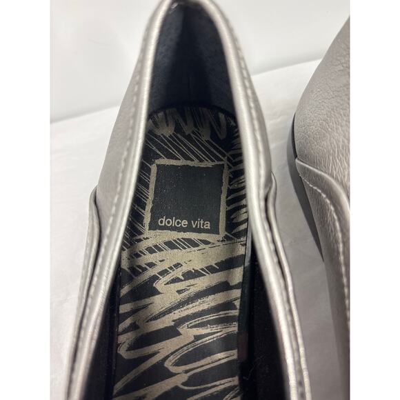 Dolce Vita Metallic Silver Chain Loafer Shoe Sz 9 - Picture 2 of 9